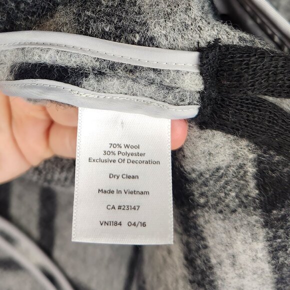 Talbots Wool Blend Plaid Oversized Button Front Poncho Cape PP (XSP) - Picture 12 of 13